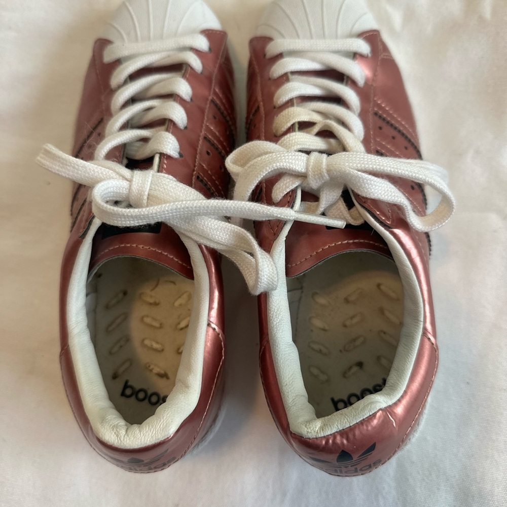 Adidas Women's Sneakers in Metallic Pink and White - Picture 4 of 7